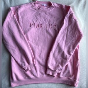 Pink Lily Women's Blush Crew Neck Sweater